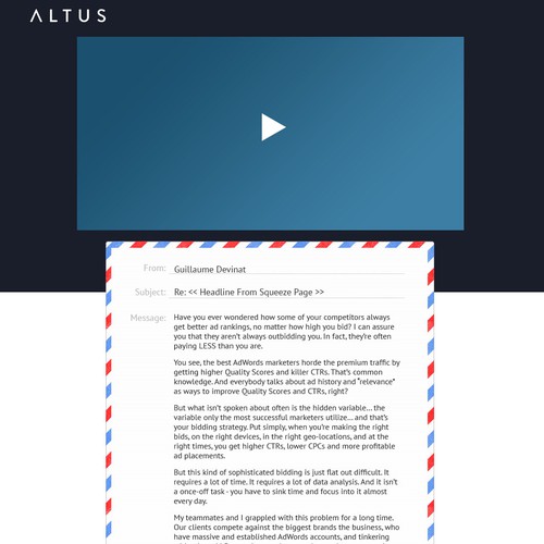 Create a SaaS sales page for altus.io