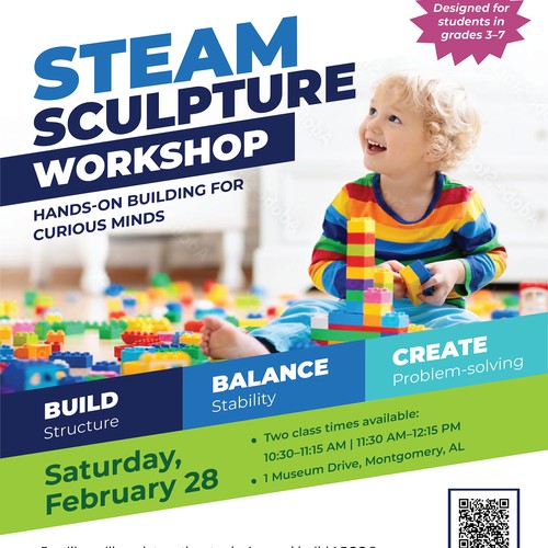 Design a Modern, Family-Friendly Flyer for a Museum Workshop!