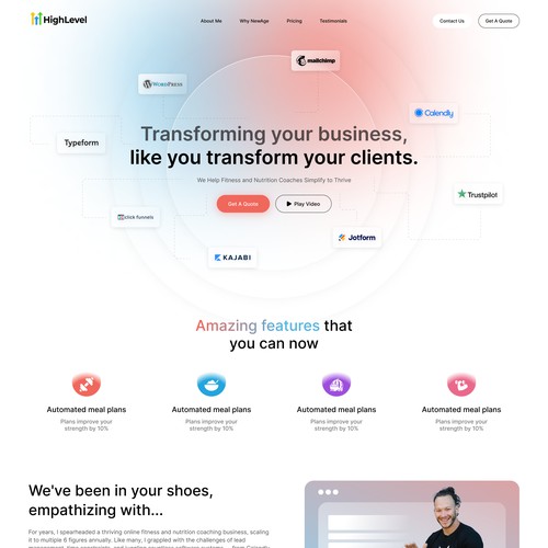 Design Inspiration - Landing page (GO High Level)