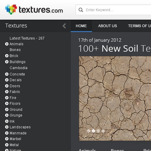 Website design for Textures.com