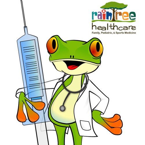 Illustration of four-limb, erect-standing rainforest animal (frog, baby alligator,etc.)