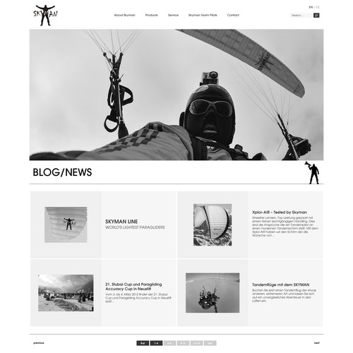 **Guaranteed** New website design wanted for Skyman [2 pages]