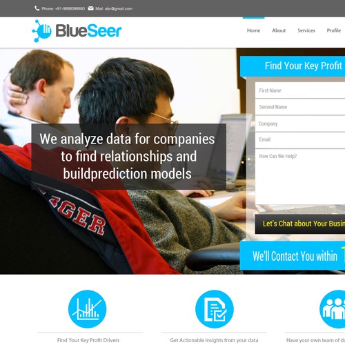 Landing Page for Data Analysis Company