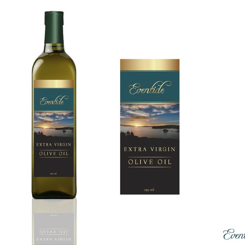 Create a label for an extra virgin olive oil company in New Zealand