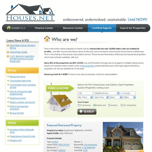 2008 -  Site design for home search service