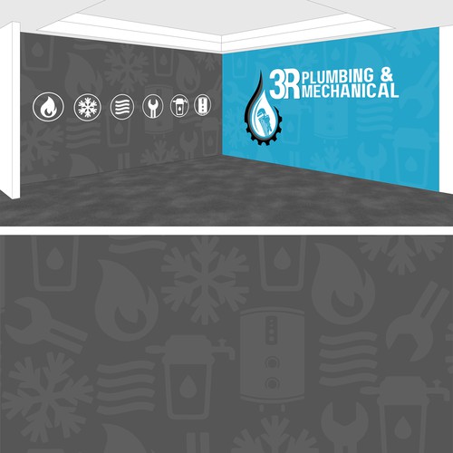 Front Office Wallpaper Design for 3R Plumbing