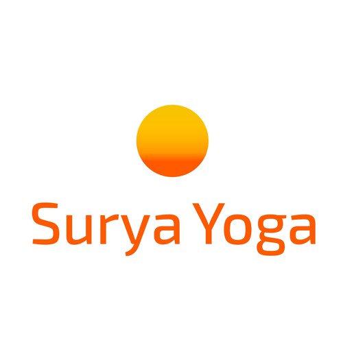 Simple, abstract-ish, zen-like captivating image of the sun for Surya Yoga,a hot power yoga studio