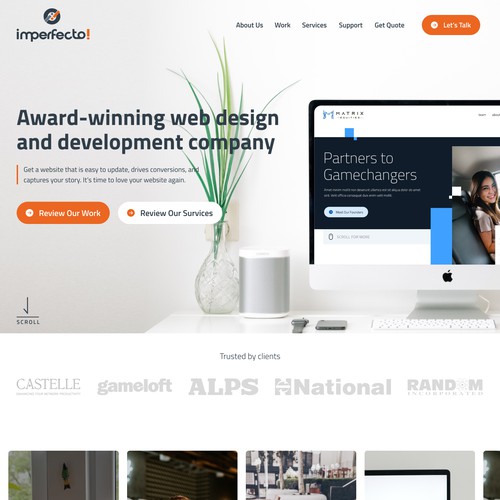 Design agency website homepage