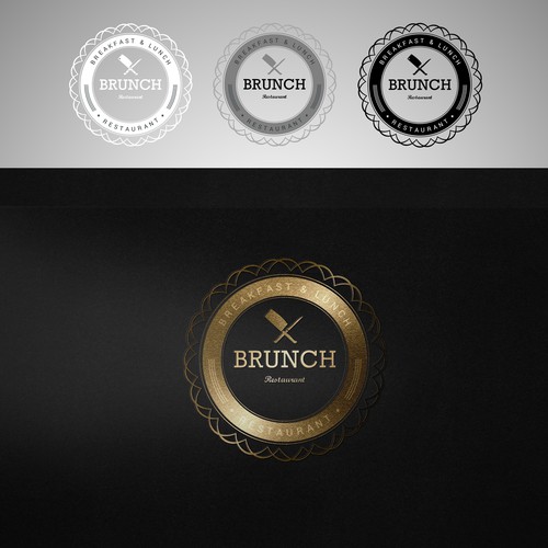 Vintage style logo for a brunch restaurant