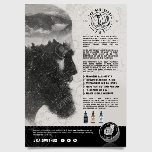 Poster for beard care products