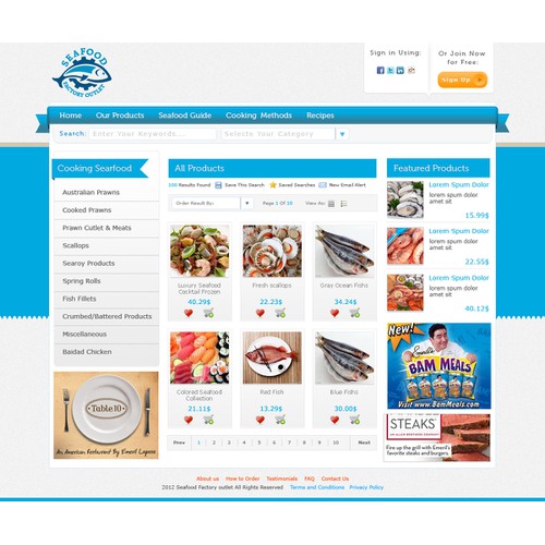 Seafood Factory Outlet Website Design (Guaranteed Prize, NO CODING)