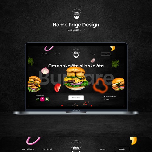 Landing page for Burger food truck