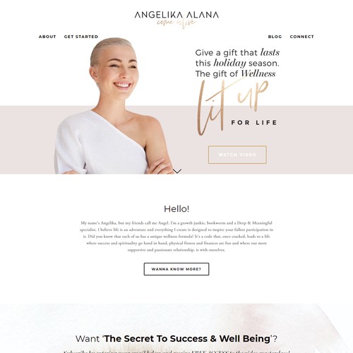 Squarespace website design for Angelika Alana