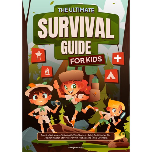 The cover design of "The Ultimate Survival Guide for Kids"