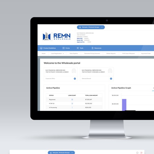 Wholesale Portal Dashboard Design