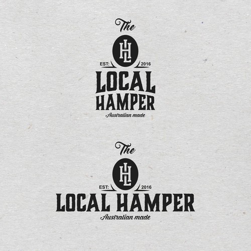 Rustic themed logo for hamper company