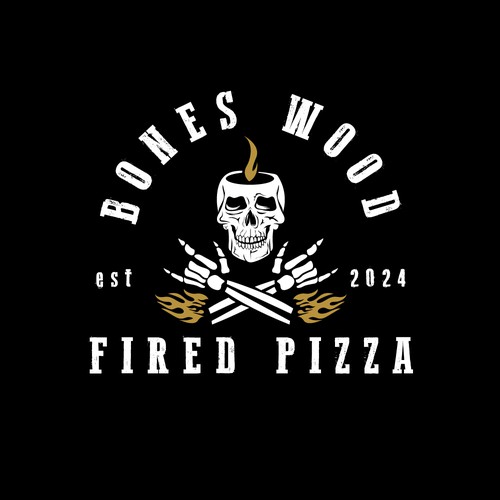 Pizza skull logo