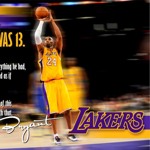 Create a customer poster to decorate a wall for personal use. Kobe Bryant background