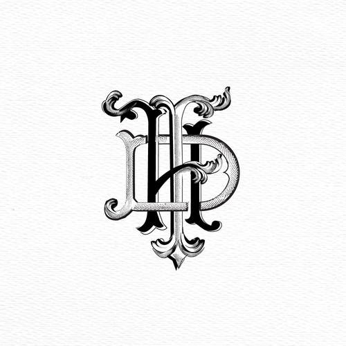 Sophisticated monogram with an aristocratic style for a private foundation