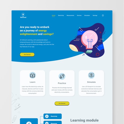 Landing Page for Energy Comsuption App