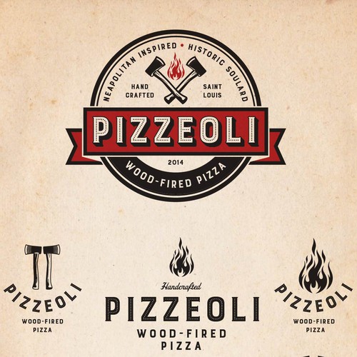 Design a Vintage Logo for a Wood Fired Pizzeria in a Historic Neighborhood