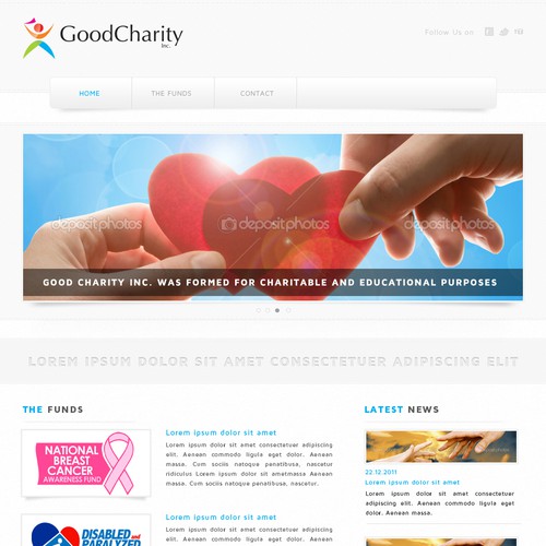 Create the next website design for Good Charity Inc.