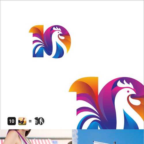 combination of rooster with numbers