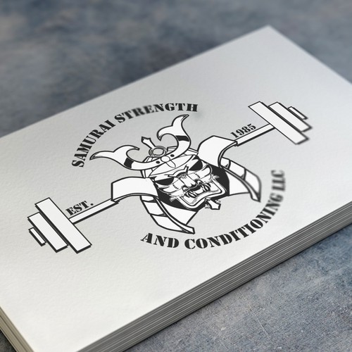 Create a badass samurai logo for a badass fitness business