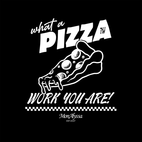 T-shirt design for pizzeria
