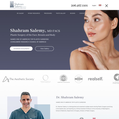 Homepage Redesign for a Plastic Surgery Clinic