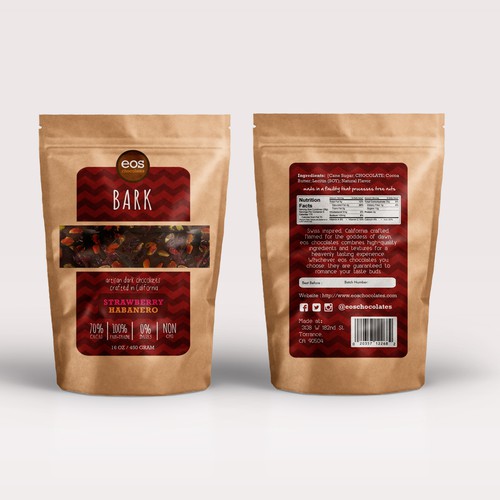 Chocolate Bag Label Design