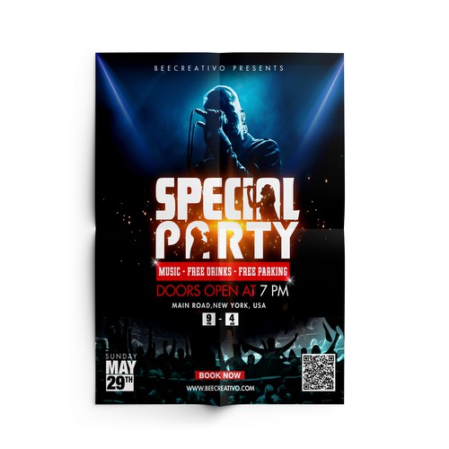 music party poster design