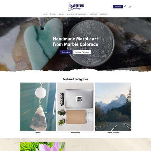 Square website for Marble Mo Creations