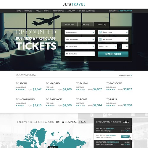 Design Travel Site Front Page