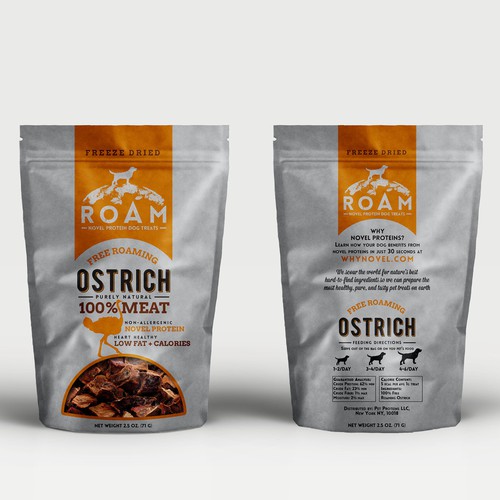 ROAM pet treats packaging