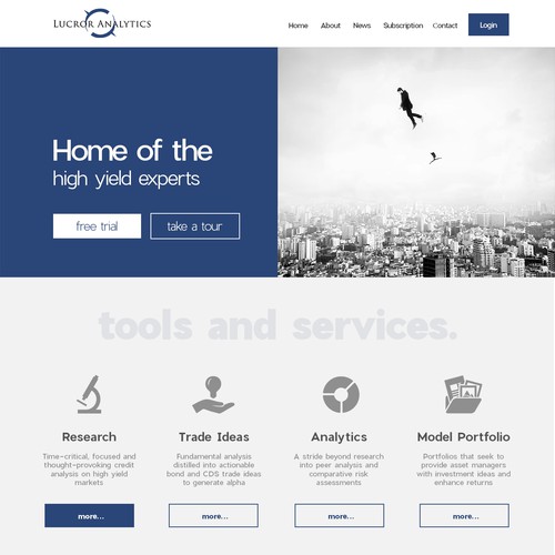 Redesign concept of financial services website