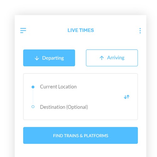 Clean design for a mobile app about train timetables