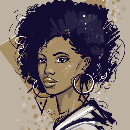 Illustration of African American girl