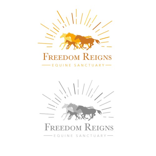 Logo design for Freedom Reigns Equine Sanctuary