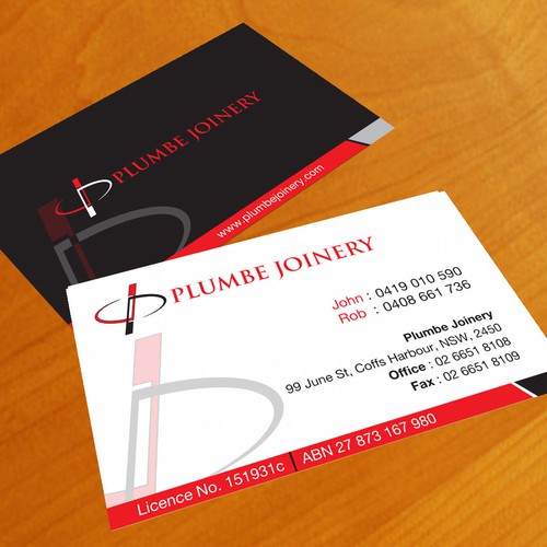Business Card & Letterhead for Plumbe Joinery