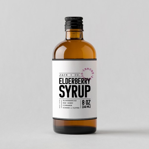 Minimal label design for syrup