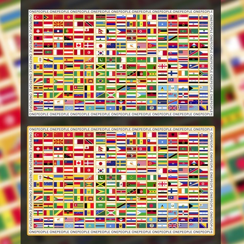 World Flags Sticker Design