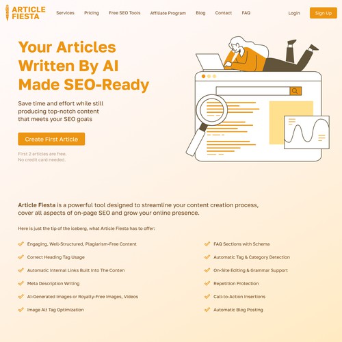 Landing Page | AI SEO Article Creation Tool