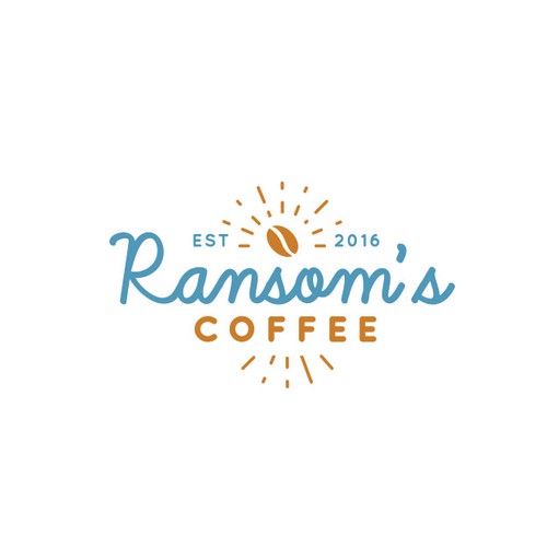 Retro handwritten script logo for coffee