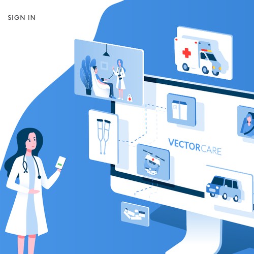 Medical landing page illustration 