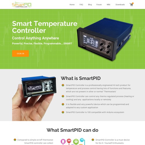 Hi-tech product Wordpress theme homepage design for innovative startup company