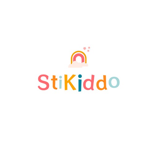 Logo design for kids sticker brand.