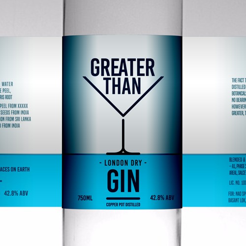 Clean and Bold brand packaging for a Gin