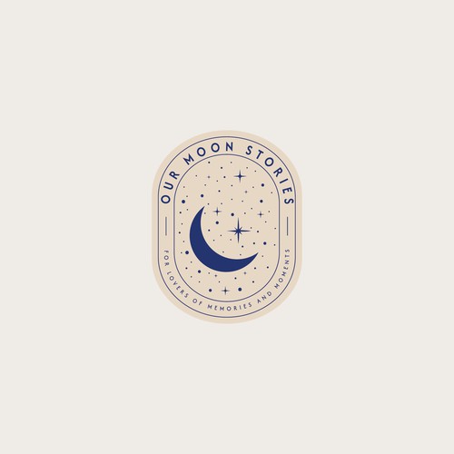 Celestial logo design with moon, stars  and dust
