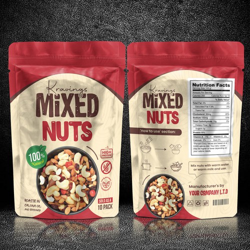 Krairings Mixed Nuts – Stand Up Pouch Design